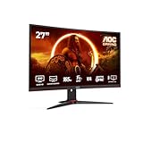 AOC Gaming CQ27G2SE - 27 Zoll QHD Curved Monitor, FreeSync Premium (2560x1440, 165 Hz, HDMI 1.4, DisplayPort 1.2) schwarz-rot