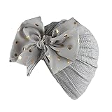 Mützen für Säuglinge, Jungen, Mütze, Schleife, Stirnband, Baby-Zubehör, florale Kappe, Kopfbedeckung, Babypflege, Baby-Mädchen, Fäustlinge und Mütze, grau, Einheitsgröße