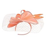 DEARMAMY Cocktailparty-Hut Mädchen Hüte Teepartyhüte Für Frauen Stirnband Für Mädchen Haar-Fascinator-Stirnband Tarnmütze Make-up-Haarband Braut-Stirnband Tee-Hut-Stirnband Rosa Hanfgarn