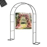 Stabile Metall Gartenbogen Rankhilfe für Kletterpflanzen Outdoor Laube Unterstützung Hochzeit Dekor Verstellbare Breite 80400cm Elegante Rose Rankgitter L280xH220cm