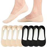 Caldodo Sneaker Socken Damen 39-42 35-38 Füsslinge, Unsichtbare Füßlinge Rutschfest Sommer Sneakersocken No Show Ballerina Socken, Schwarz Beige