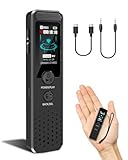 128GB Diktiergerät Mini mit Wiedergabe, Tonnlog 1536Kbps Sprachaktiviertes Diktiergerät, USB-C Aufnahmegerät für Vorlesungen Meetings Klassen