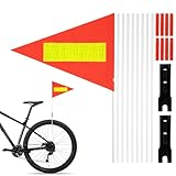 2 Stück Reflektierende Fahrradflagge,150 cm Fahrrad Wimpel,Fahrrad Fähnchen,Verstellbare Kinderfahrradfahne,Roller Fahrrad Wimpel Fahne,Street Buddy Fahne,Kinderfahrrad Sicherheitswimpel