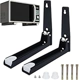 FOGAWA 2 Stück Mikrowellenhalterung Wand aus Edelstahl Mikrowellen Halterung Regal Ausziehbar Armen Faltbare Halter Mikrowellenhalter für meisten Mikrowellenherde, Backofen