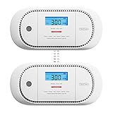 X-Sense Funkvernetzter CO Melder mit austauschbarer Batterie, Kohlenmonoxid Melder, LCD-Display und Spitzenwertspeicher, gemäß der Norm EN 50291, XC01-WR, 2 Stück