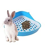 Peukerty Kaninchen-Toilettenstreu, Kleintier-WC-Ecktöpfchen, Haustier-Katzentoilette, Ecke für Kaninchen, Blau