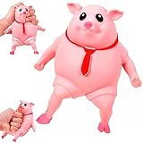 Schwein Stress Spielzeug, Squeeze Toys Stressbälle Süßes Rosa Schweinchen Anti-Stress-Spielzeug, Sensorisches Fidget-Spielzeug für Jungen und Mädchen, Spaßige Party-Druckspielzeuge