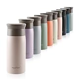 eppikan eppiToGo Edelstahl Thermobecher, Kaffeebecher, Kaffee-to-go Becher, 350 ml, 500 ml Travel Mug, auslaufsicher mit hygienischer 360°-Trinköffnung (Lavender Grey, 350 ml)