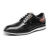 Bruno Marc Herren Casual Schnürhalbschuhe Derby Bequeme Sneaker ins Büro,Size 42,Schwarz,SBOX2226M-E