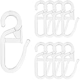 JIADEXIN Gardinenhaken - 50 Stück Universal Überklipshaken, Transparent Faltenlegehaken für Gardinenringe, mit 6mm Öse Vorhanghaken für Vorhangstangen und Gardinenstangen (Transparent)