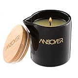 ANSOYER Massagekerze, feuchtigkeitsspendend und nahrhaft für Home SPA (Kaffee & Wodka, Schwarze Keramik)