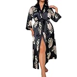 Generisch EIN praller und tellergroßer Pyjama für Mädchen, modisch, lässig und locker, langes und Nachthemd für Mädchen (Black, XXXL)