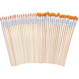 Giantree Pinsel mit Holzgriffen, 20 Stück Flache Pinsel 20 Stück Runde Kleine, Nylon Acrylfarben Pinselset Ölfarben Malerei Brush Set für Gemälde Liebhaber Kinder Erwachsene (Holzfarbe)