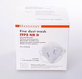 FFP3 NRD, Zertifizierte Einweg-Atemschutzmaske mit Ventil und Kopfband, faltbar, 10 Stück