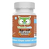 Kupfer Kapseln - 4 mg - hochdosiert - Qualität aus Deutschland - Kupfergluconat ohne künstliche Zusätze - vegan - laborgeprüft - kleine Kapseln statt Tabletten - hohe Bioverfügbarkeit - Vitamineule®
