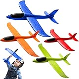 PATRICHOR 4 Stück 44cm Styroporflieger Kinder Flieger Styropor, Extra Groß Flugzeug Styropor Wurfgleiter, Flugzeug Kinder, Segelflugzeug Kinder, Flugzeug Spielzeug