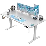 Homall Höhenverstellbarer Schreibtisch 140x70 cm, Schreibtisch Höhenverstellbar, Elektrischer Schreibtisch mit Vierteilige Tischplatte, Computertisch mit Memory Funktion,Standing Desk