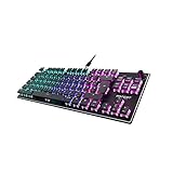 Roccat Vulcan TKL -Kompakte Mechanische RGB Gaming Tastatur, AIMO LED Einzeltastenbeleuchtung, Titan Linear Switches, Aluminiumoberfläche, Multimediarad, QWERTZ