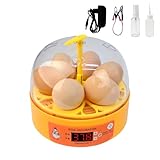 REDKNOT Brutautomat Vollautomatisch Inkubator für 6 Eier mit Automatischem Wenden der Eier, Temperaturkontrolle, Externe Wasserversorgung Intelligenter Brutmaschine