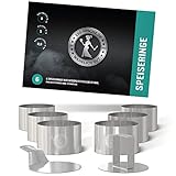 Ess-Nische® Dessertringe 8cm Burgerringe - Ideales Grill-Zubehör als Burger Presse beim BBQ oder als Törtchenform für eine Mini Kuchenform rund - verwendbar auch als Brötchen Backform