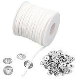 1600cm Kerzendocht, Docht Baumwolle 75 Stränge Kerzendochte für Dicke Kerzen mit 100 Metallbasis Candle Wick für Weihnachten Hochzeiten Kurz Dick Kerzen Selber Machen