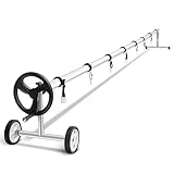 COSTWAY mobiles Aufrollsystem für Solar- und Poolplanen | Länge von 1,65m - 7m | Pool Aufroller | witterungsbeständiges Material | inkl. Befestigung & Rollen