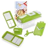 Genius Nicer Dicer Smart 6-teilig Set - Gemüseschneider für Würfel, Stifte, Scheiben, Streifen & Viertel - Zwiebelschneider Zerkleinerer aus der TV-Werbung