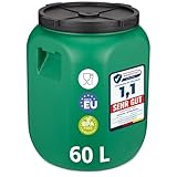 Garronda Weithalsfass 60 Liter Futtertonne mit Deckel ohne Dichtung– BPA-freier HDPE Futterbehälter für Wasser, Lagerung, Tierfutter, Sauerkraut und Gurken GD-0142