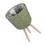 YARNOW 1stk Bodenständer Zimmerpflanzen Rattan-blumenkorb Blumenkübel Für Den Balkon Bodentyp Blumentopf Topfregal Ausstellen Blumentopf Aus Rattan Bodenbonsaischale Green Holz