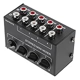 Vaguelly 4 Audiomischer Tonmischer Stereo-mini-mischpult Passiver Mischer Mixer-audio Stereo-line-audio-mixer Black Abs