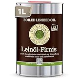 OLI-NATURA Leinöl-Firnis, biologischer Holzschutz, lebensmittelecht-zertifiziert, 1L, farblos - natur