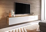 Das Moderne Lowboard 180 cm, Wotan Eiche, 6 Farben, mit oder ohne LED, Fernsehtisch, Fernsehschrank