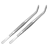 May - Set - 2 x Technische Pinzette gebogen - 25 cm - Modellbau Pinzette - Elektriker Pinzette - Industrie-Pinzette - Edelstahl