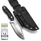 ODENWOLF Outdoor-Messer AMBULO mit Kydex Holster - Edles Jagdmesser aus einem Stück D2 Stahl gefertigt - DAS Bushcraft Messer - Perfektes Survival Messer