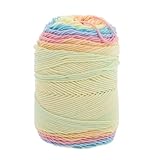NUOBESTY 1 Rolle 5 Stränge Regenbogenbaumwolle Haken Perlen Bausatz Wickler bastelmaterial bastel Materialien Knitting Wool strickgarn Baumwollgarn DIY Seil Makramee-Seil 55% Acryl