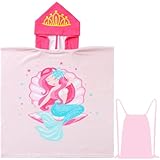 NovForth Kinder-Strandtuch für Jungen und Mädchen, rosa Meerjungfrau mit Kapuze, Badetuch für Kleinkinder, Pool-Handtuch mit Kapuze
