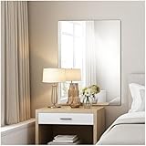 JMITHA Wandspiegel 40x50cm Badezimmerspiegel HD Glas Modern Spiegel Wand Rechteckiger Badspiegel ohne Rahmen Dekorative Spiegel für Badezimmer Schlafzimmer Wohnzimmer