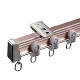 Generisch Gebogene Gardinenschiene aus Aluminiumlegierung – Biegsame Raumteilerschiene, 4 m/13 Fuß, Champagnerfarbe, ideal für Gardinen und Raumtrennung