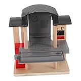 CLISPEED Station aus Sicherem Holzmaterial Elektrisches Zuggleis zubehör Kinderfreundlicher Holz schienenverbinder für Kreatives und Motorische Entwicklung bei Kindern