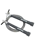 SPORTINATOR® verstellbare Seillänge, Ausdauer, Cardio, Indoo-/ Outdoor, Fitness, Boxen, Geschwindigkeits-Springseil mit Antirutschgriffe grau (Grau)