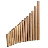 SHAPOKY Flöte 15 Rohre Natur Bambus Blasinstrument Panpipe G Key Panpipe Handmade Holzblasinstrument Folk Instruments