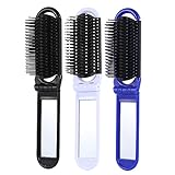 BELLIFFY 3St Klappkamm friseurkamm comb Spiegelkamm faltbarer Kamm Faltkamm Kompakter Kamm Klappspiegel tragbarer Kamm Mini-Haarkamm Taschenspiegel Taschenkamm entwirrender Kamm Black
