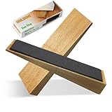 2er Pack Holz-Türstopper - Fester Türstopper boden -Rutschfeste Türstoppers boden für alle Türtypen und Böden - Jeder Türkeile 0,6 Zoll dick, 4,7 Zoll lang mit Gummi - Door Stopper