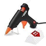 AUXHCYL Heißklebepistole mit 60 Mini Heißklebesticks, Heissklebepistole für Heim und Büro DIY Bastelarbeiten, Klebepistole für Schnelle Bastelreparature, 20W(Schwarz)
