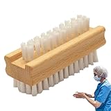 Kustimantu Nagelreinigungsbürste - Nagelbürste aus Holz - Peeling mit rutschfestem Griff, Naturborsten für Frauen und Kinder, Zuhause, Salon, Reise