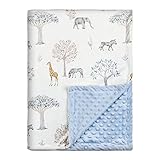 Soarwg Kids Babydecken 75 x 100 cm, Unisex, Neugeborene, dick, superweiche Blaue Giraffe Elefant-Schlafdecken für Kleinkinder, Kinder, Babys, Mädchen, Jungen, Kinderzimmer, Bettdecke, Geschenke