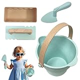 Jubilofex Strandsandspielzeug, Strandspielzeugset - Sandbox Schloss Spiel Strandset - Castle Sandbox Tool Kit mit Mesh Bag Eimer Schaufel Sandspielzeugset für Garten