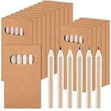 Kinmsito 30 Packungen Buntstifte Set,Großpackung, 6 verschiedenfarbige Mini-Zeichenbuntstifte, 3,5 Zoll kurze Buntstifte in Kraftkartons für Geburtstagsgeschenke im Klassenzimmer, 6 pro Packung
