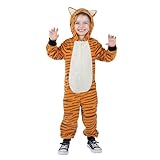 Sincere Party Tiger Onesie Neuheit Tiger Jumpuit mit Stickerei Gesicht Tier Kostüm für Kinder Mittel (6-8)