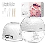Krankenhausqualität Milchpumpe Elektrisch Doppelt, 338mmHg Starke Saugleistung Elektrische Milchpumpe Handsfree, 9 Stufen 4 Modi mit LED-Display, Schmerzfreie Milchpumpe Tragbar, 21/24mm Flansch